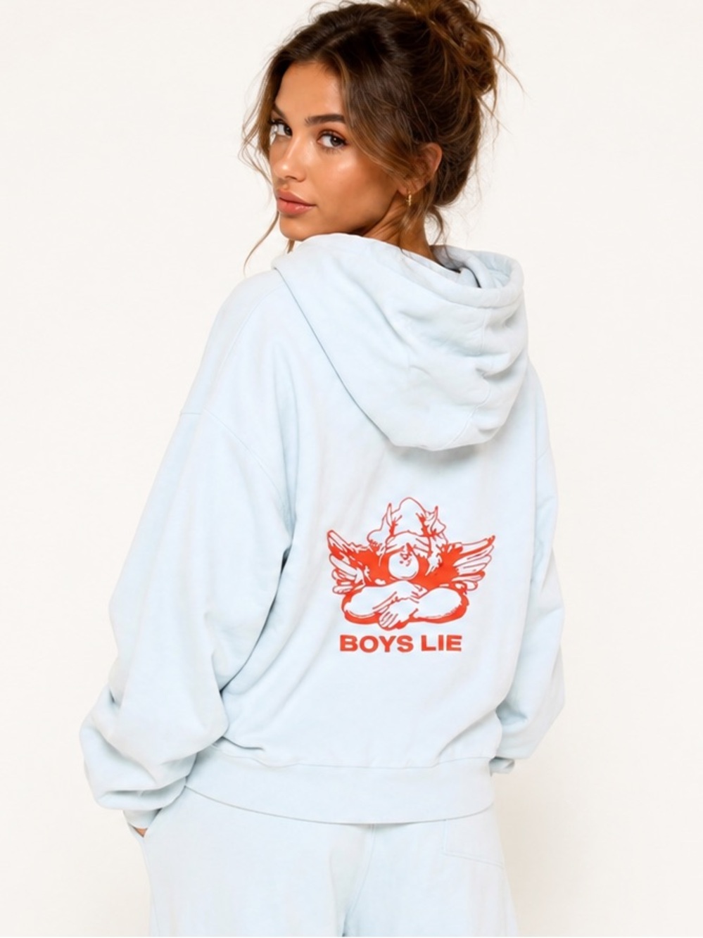 Boys Lie Space Cadet Oversized Vintage Blue Hoodie One Size